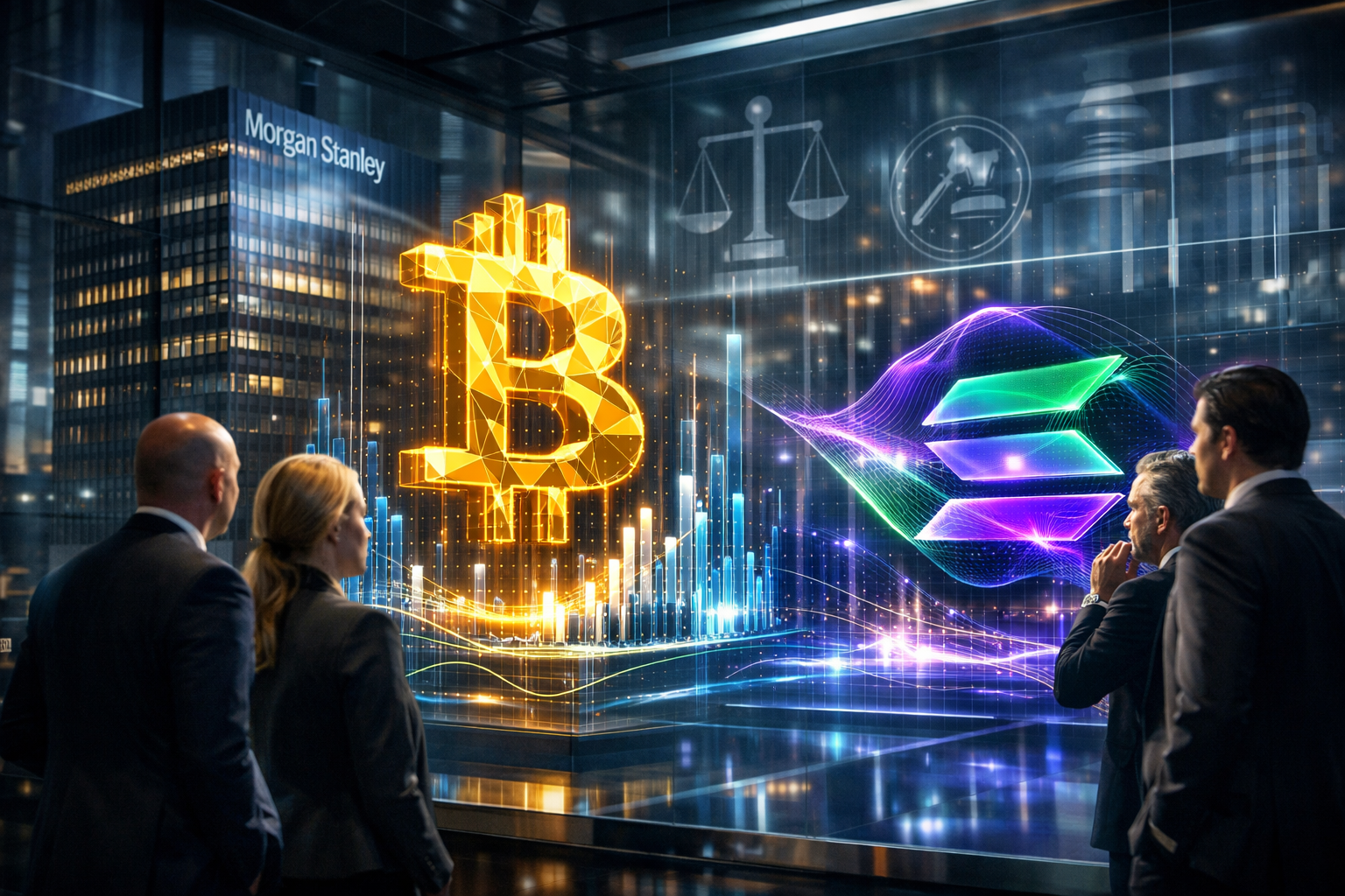 Morgan Stanley pede ETFs de Bitcoin e Solana: por que o acesso institucional avança, mas a regulação segue como gargalo