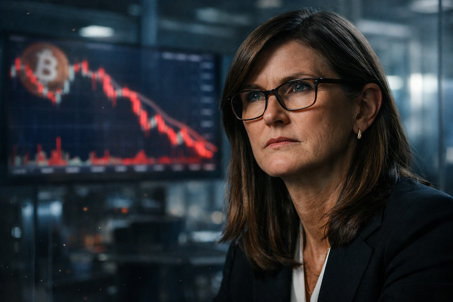 Cathie Wood comenta crash do Bitcoin e destaca impacto psicológico nos investimentos