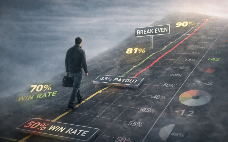 Payout baixo em opções binárias: como ele muda sua taxa de acerto mínima (breakeven) e por que muita gente ignora isso