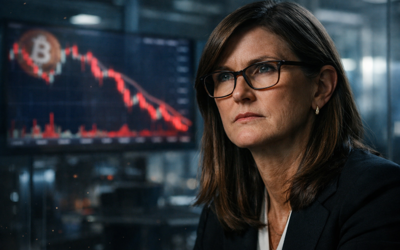 Cathie Wood comenta crash do Bitcoin e destaca impacto psicológico nos investimentos