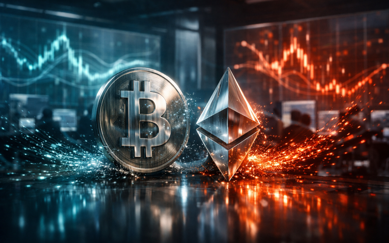 ETFs spot de Bitcoin e Ethereum começam 2026 com rotação “risk-off”: o que o fluxo revela (e o que não revela)