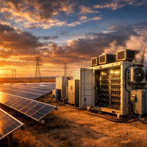 Mineração de Bitcoin em fazenda solar no Texas: quando o minerador vira “consumidor flexível” da rede elétrica