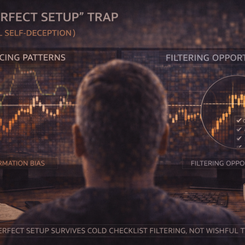Viés de confirmação em opções binárias: por que você “força” setup no gráfico e como validar com critérios objetivos (checklist A+)